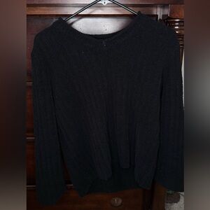 Black Ribbed Knit Sweater